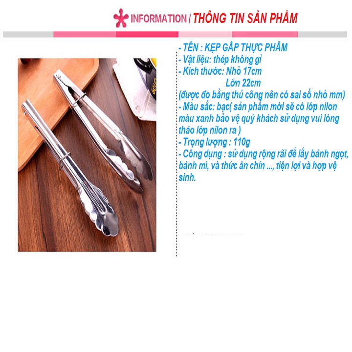Kẹp gắp thực phẩm, dùng gắp thức ăn, bánh ngọt sạch sẽ an toàn - diy780.781