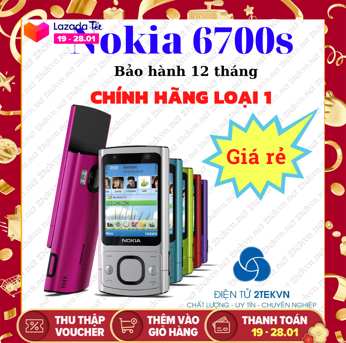 Điện thoại Nokia 6700s nắp trượt chính hãng, bảo hành uy tín