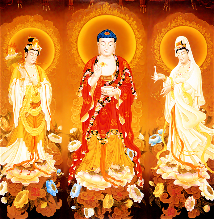 Tranh Phật Tam Thánh 33 kèm khung