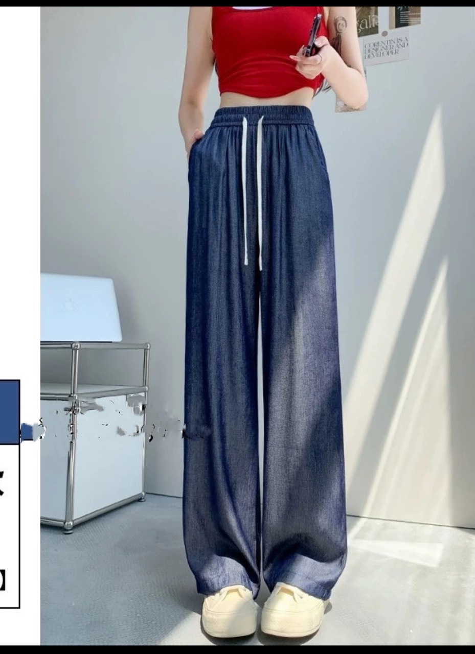 3 SIZE 45-60KG) QUẦN JEAN GIẤY MONEY, JEAN GIẤY CÓ DÂY RÚT THẬT LƯNG THUN ỐNG RỘNG SIÊU HOT ỐNG RỘNG NỮ THỜI TRANG PHÙ HỢP ĐI LÀM, ĐI CHƠI, ĐI HỌC