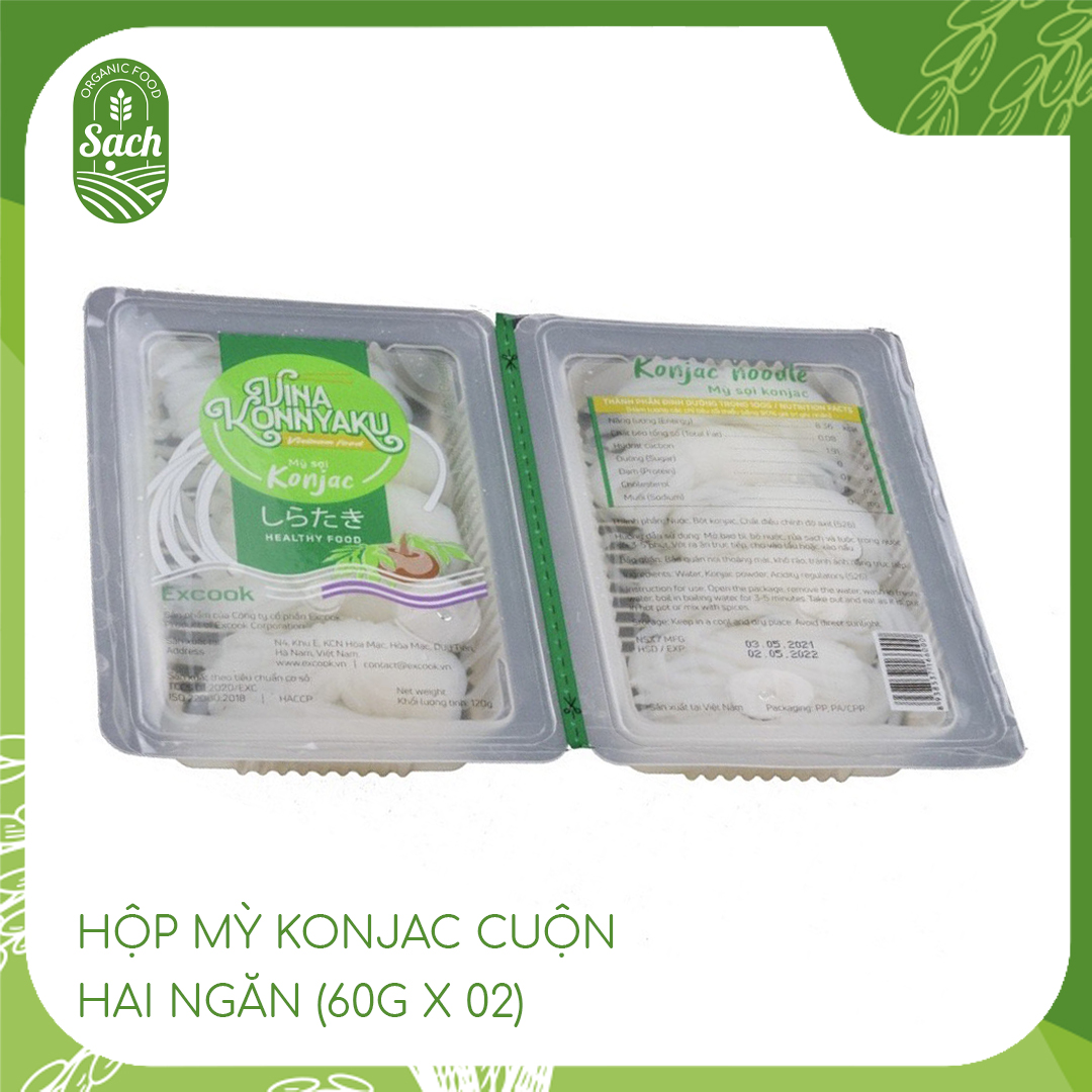Mỳ Konjac / Bún nưa, mỳ nưa, Konjac cuộn đôi 150g, ăn kiêng, Keto, Eat Clean