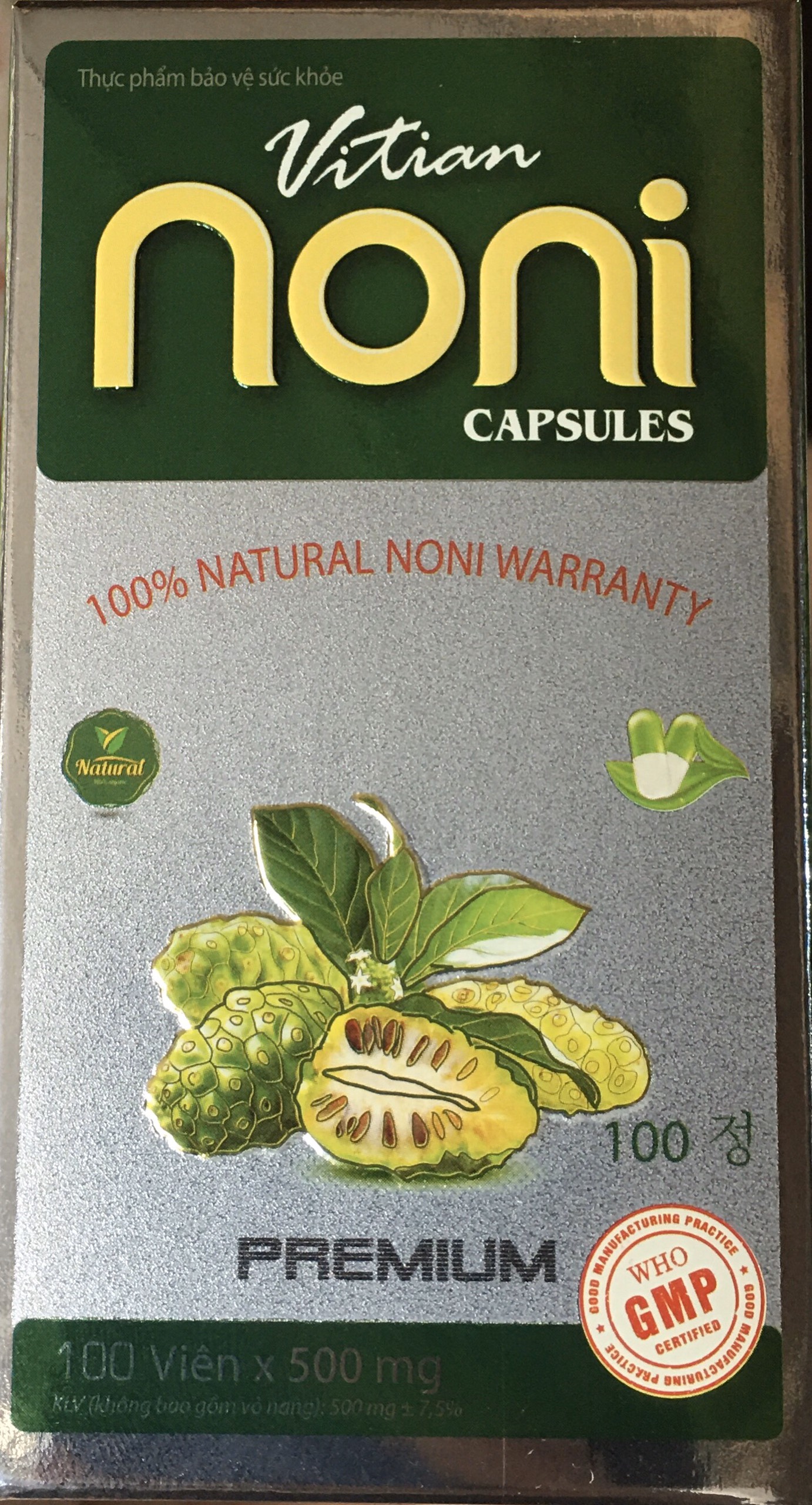 Viên nang Bột nhàu Vĩnh Tiến hộp 100 viên