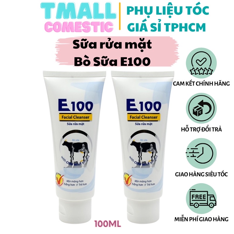 Sữa rửa mặt chiết xuất sữa bò E100 Facial Cleanser