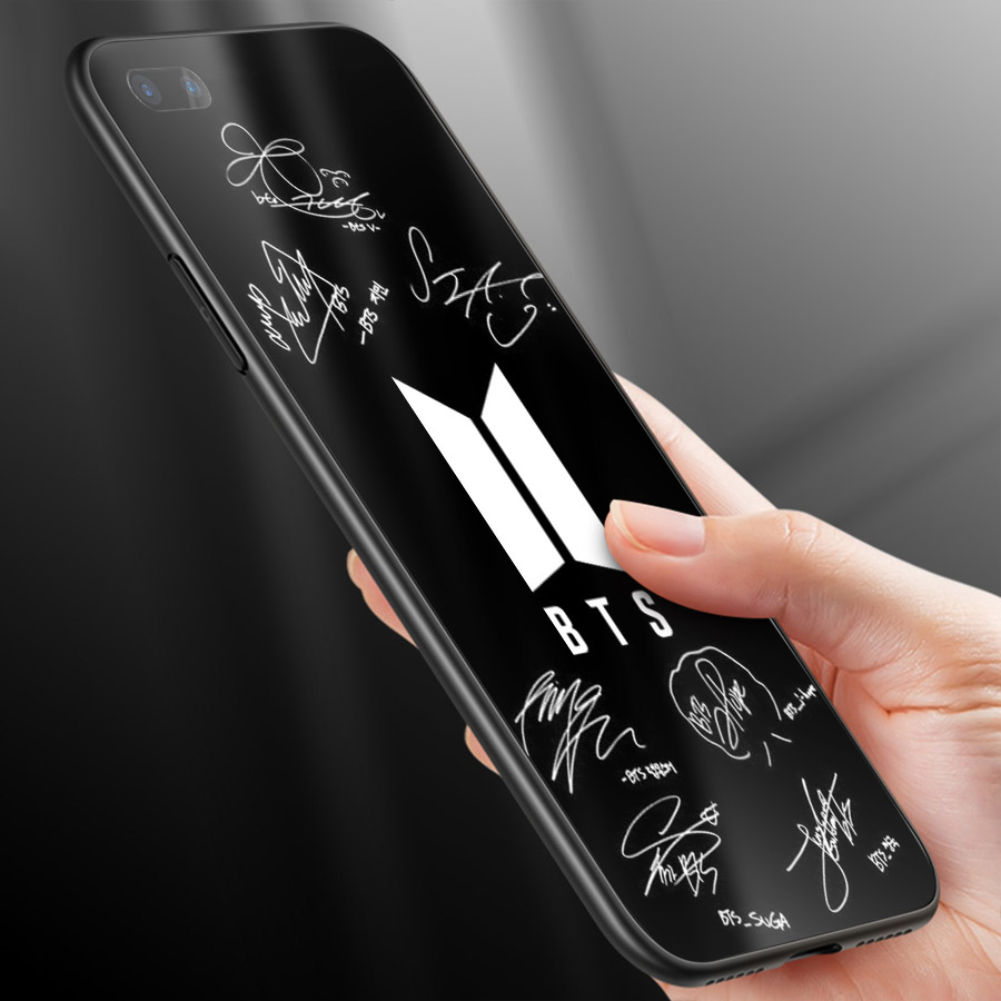 Ốp kính cường lực cho điện thoại Oppo Realme C1 - BTS và chữ ký MS ACOTU013