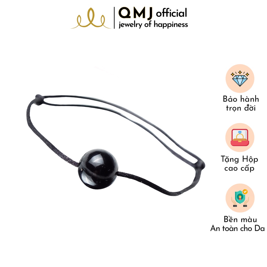 Vòng tay chỉ đen may mắn mix đá nhân tạo - QLL4132