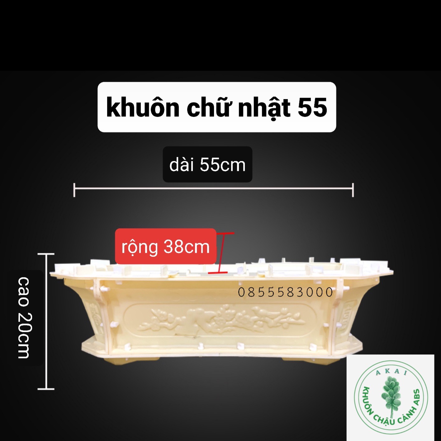 Khuôn đúc chậu cảnh chữ nhật 55