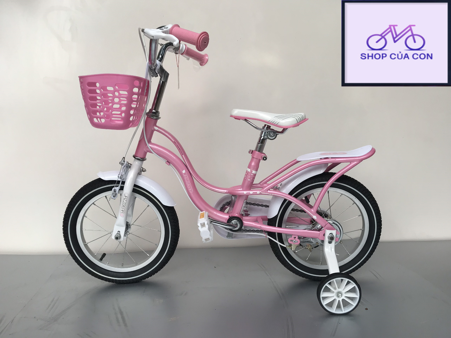 16 inches - xe đạp cho bé 5 tuổi đến 9 tuổi / xe đạp trẻ em cao cấp jsx–002 khung lượn màu hồng - xe đạp bé gái 16 inh
