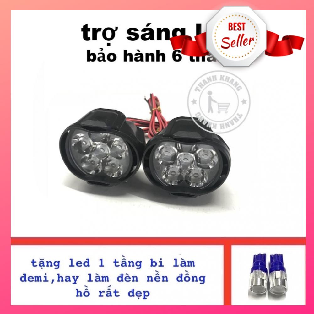 Cặp đèn fa led trợ sáng l3c gắn xe máy tặng led demi 1 tầng bi màu xanh dương thanh khang 002000052 003000064