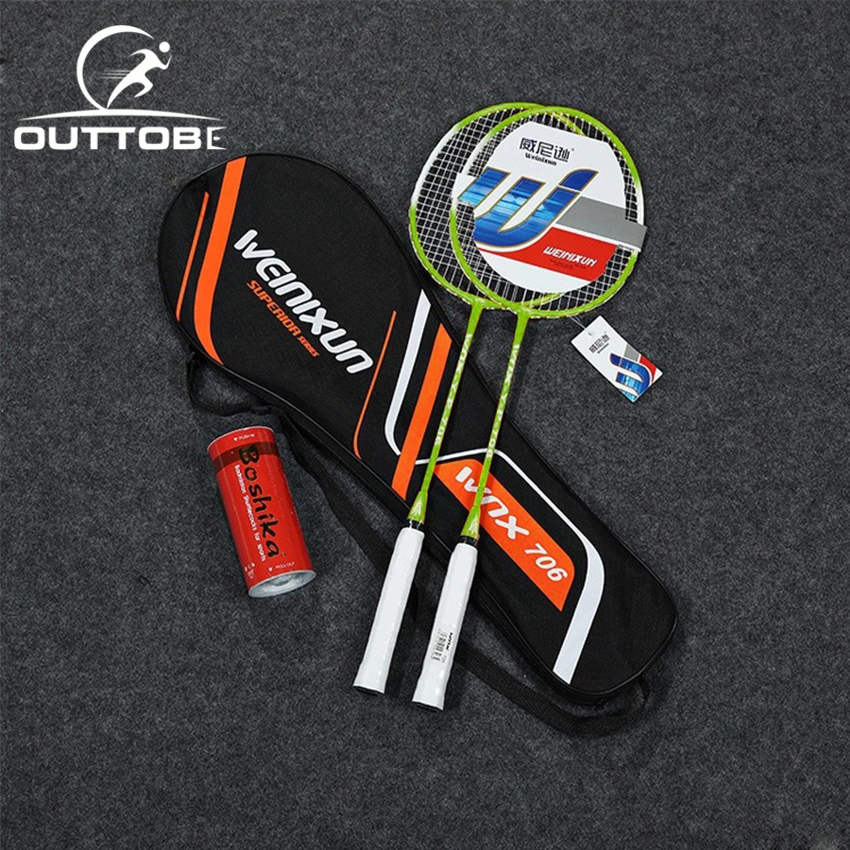 Outtobe Vợt Đánh Cầu Lông Cho Người Mới Bắt Đầu - Set 2 Cây Vợt Tặng Bao Đựng Đi Kèm - hàng Tốt Badminton Racket Set