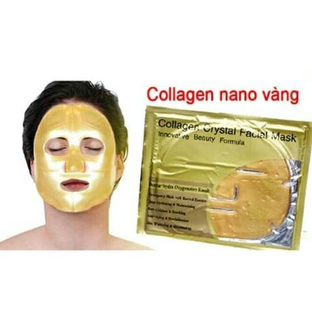 Combo 10 Mặt nạ đắp mặt collagen nano vàng Crystal Facial Mask