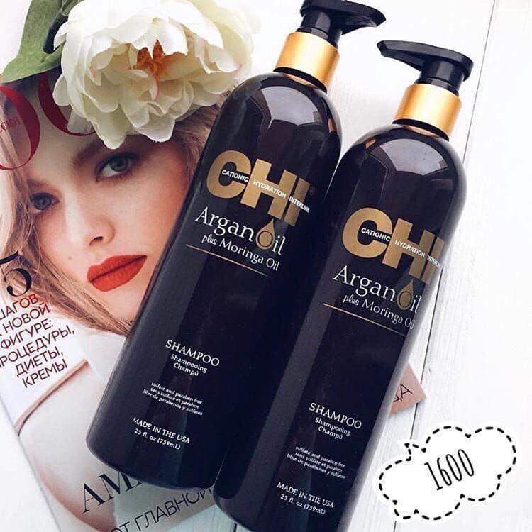 Dầu gội xả CHI Argan Plus Moringa Oil Shampoo Và Conditioner 739mlx2