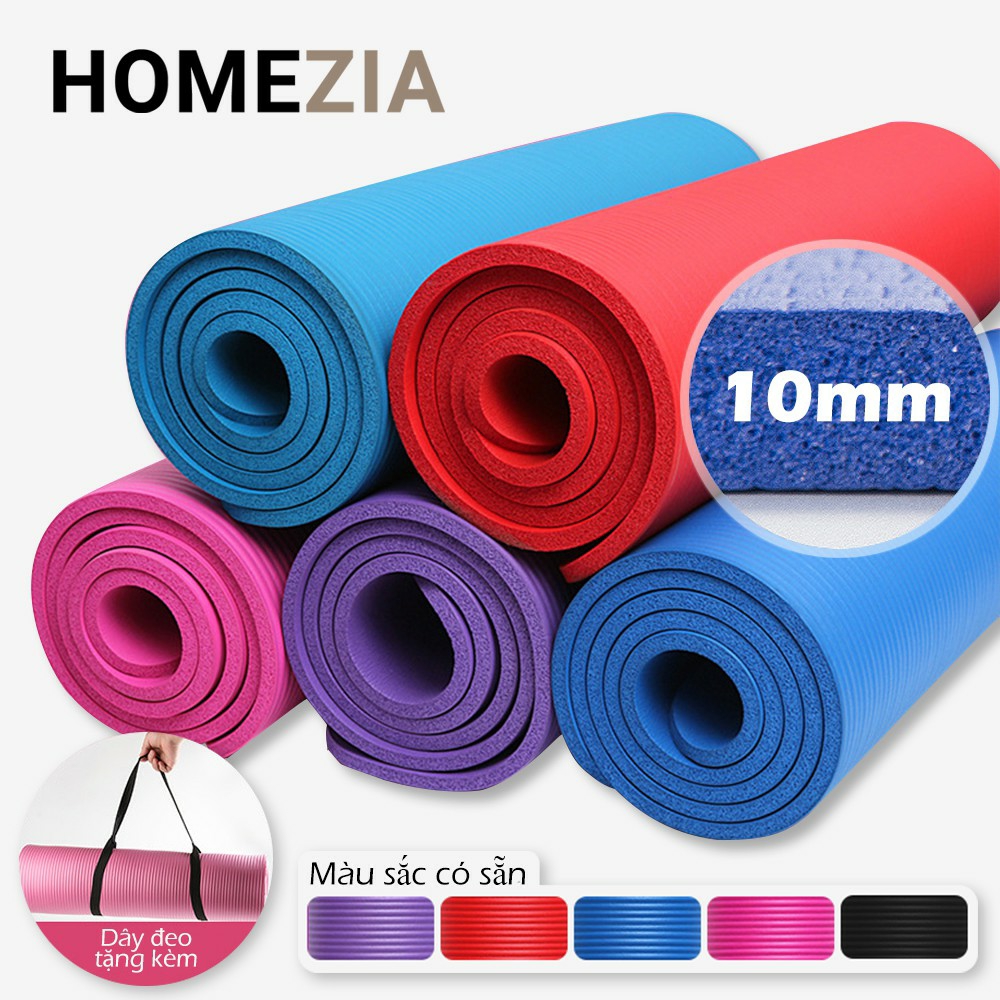 Thảm tập thể dục Yoga NBR không trơn trược Thảm Yoga Paledas 10mm kèm dây đeo