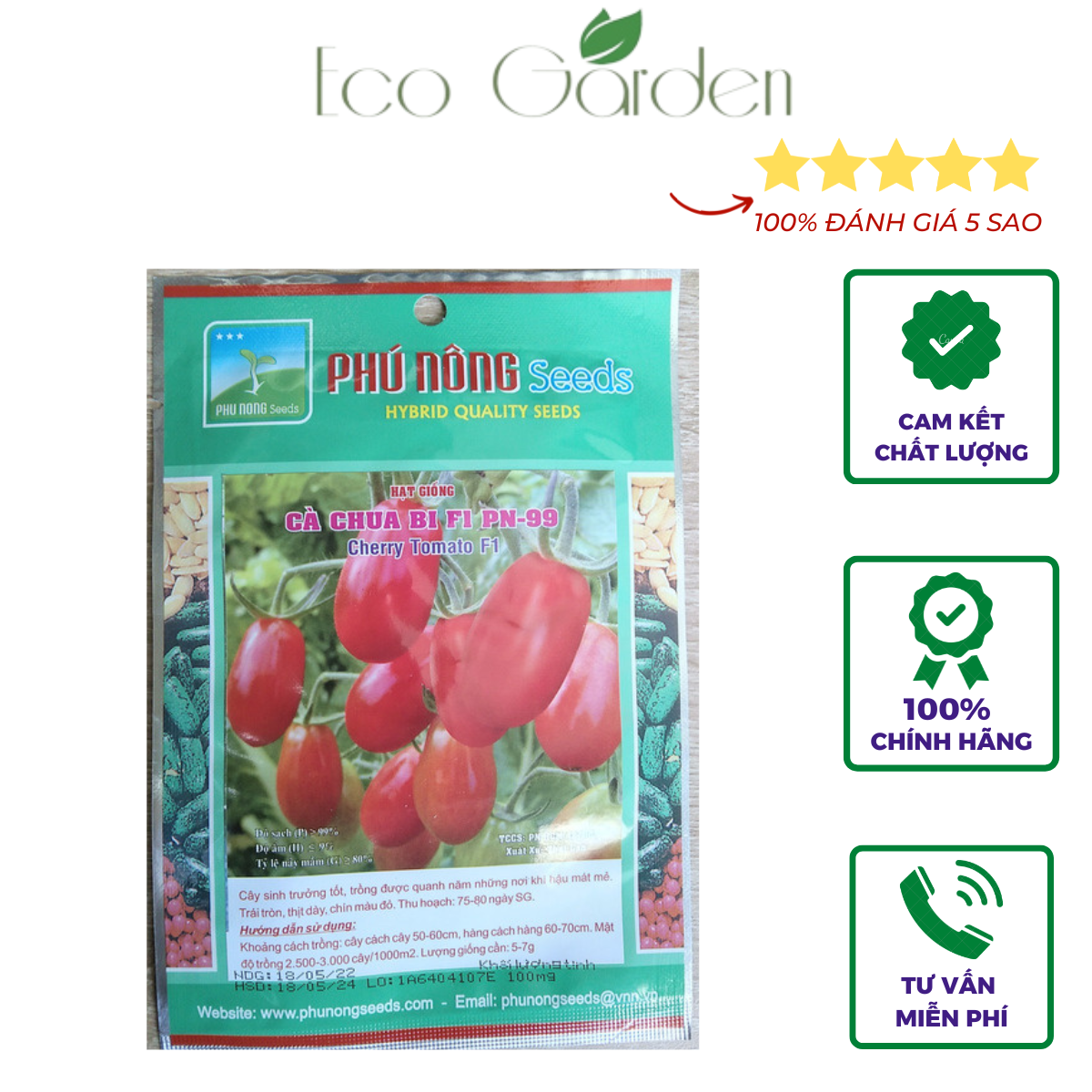 Hạt Giống Cà Chua Bi F1 PN-99 Phú Nông - 0.1g