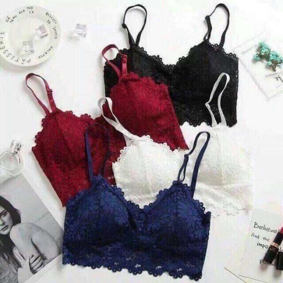 Bra Ren Hoa Siêu Đẹp Free Size. áo bra ren nhí hoa siêu đẹp , áo bra ren 2 dây