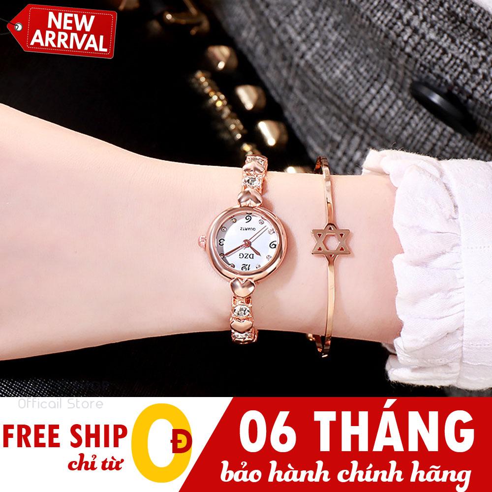Đồng hồ nữ thời trang lắc tay DZG D76, Dây kim loại, Mặt tròn nhỏ thanh lịch, cực đẹp, Bảo hành 6 tháng