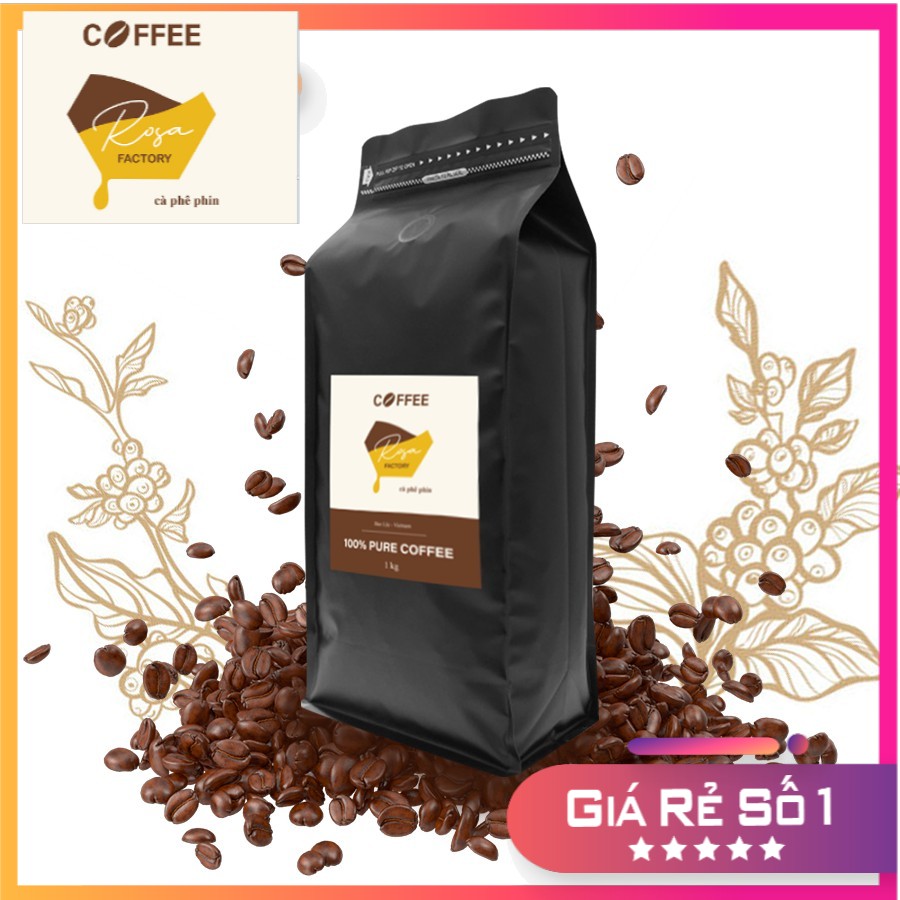 [HCM]Cà Phê Rosa Factory Robusta Nguyên Chất 100% Rang Mộc Bảo Lộc Pha Phin Dạng Bột 1kg