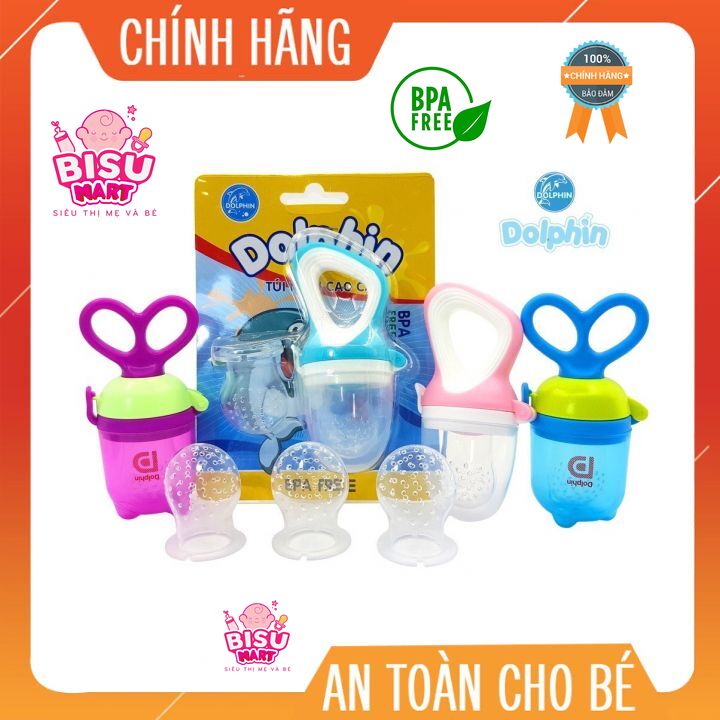 Túi nhai trái cây Silicone cao cấp Dolphin dành cho bé