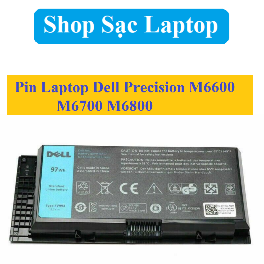 Pin laptop dell precision m6600 m6700 m6800 m50 fv993 t3nt1