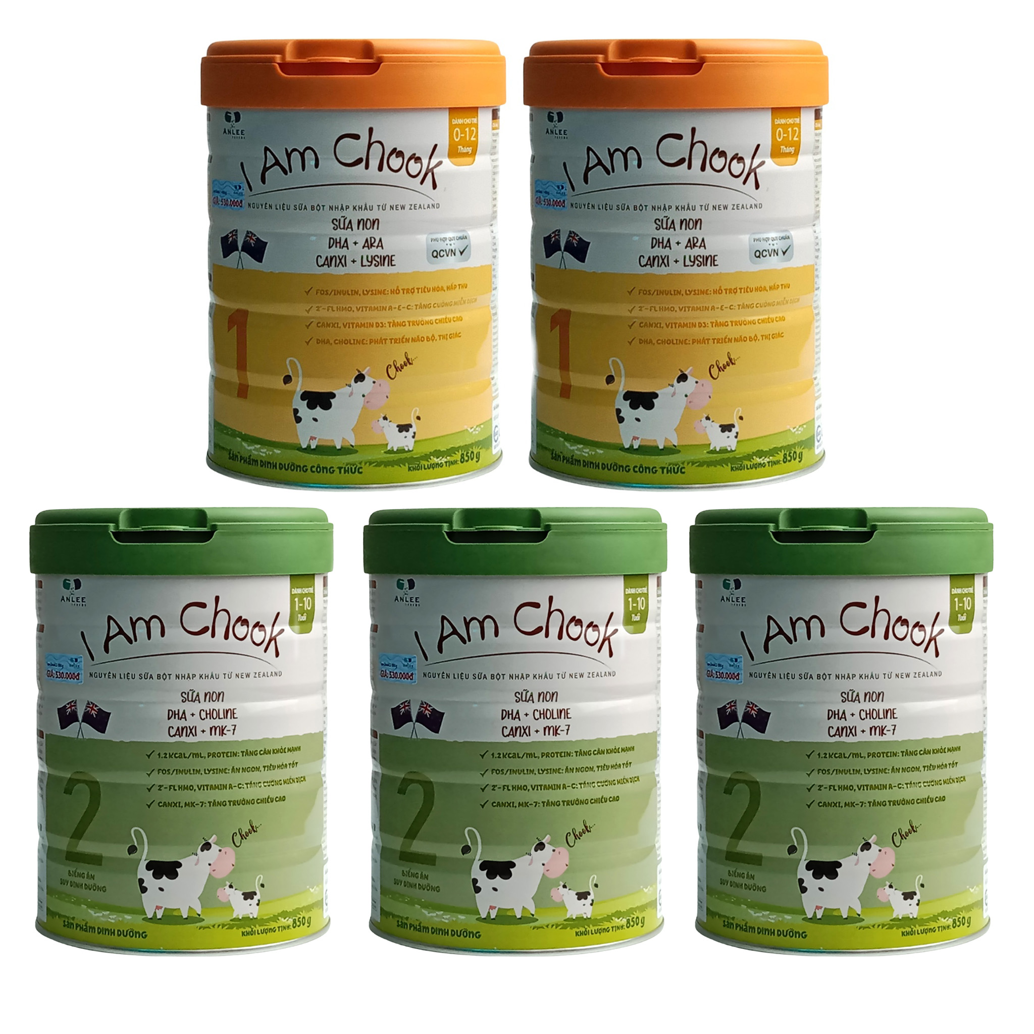 Combo 5 hộp sữa bột i am chook số 1/2 - 850g - nguyên liệu sữa bột nhập khẩu từ new zealand