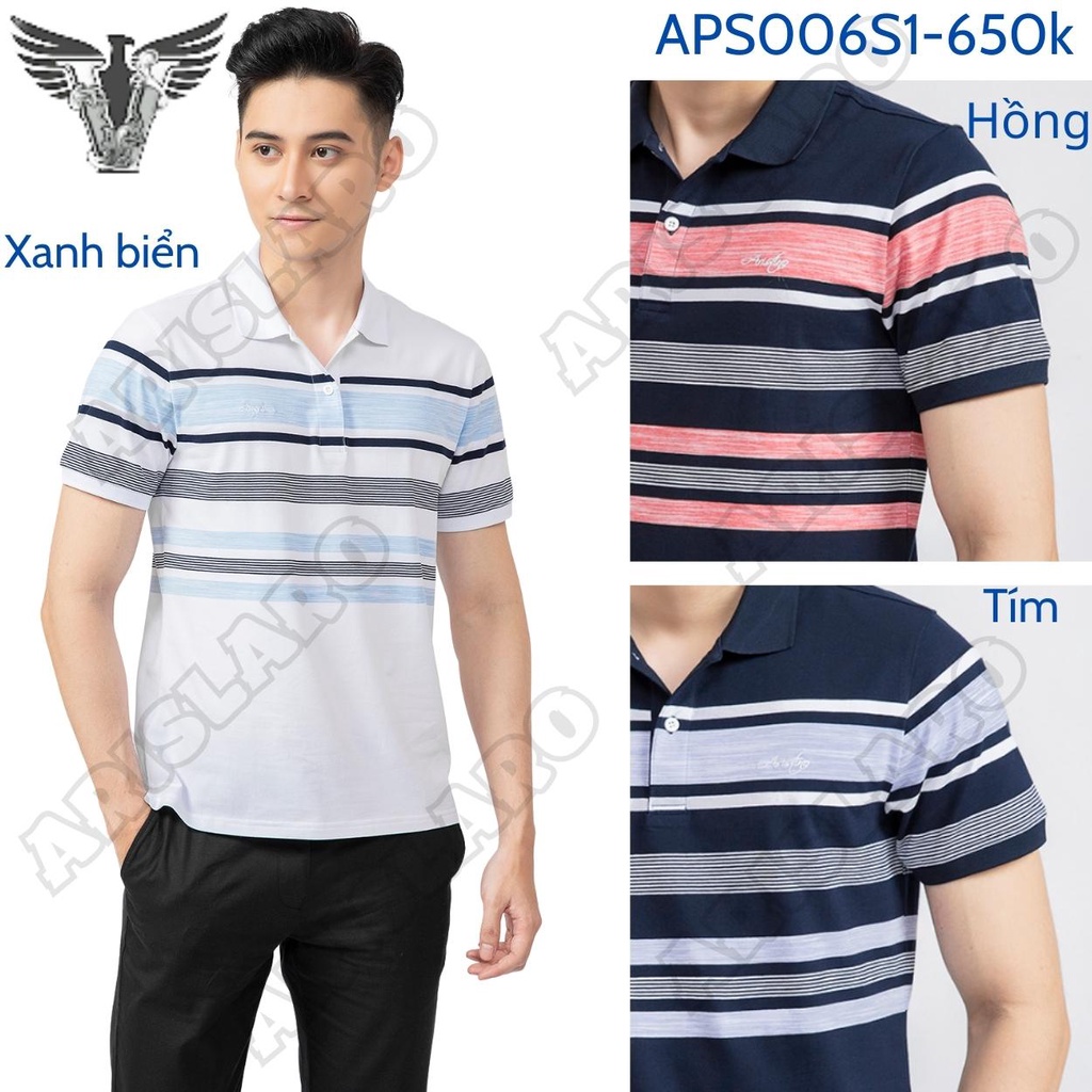 Aristino Áo polo nam aristino phom regular fit suôn nhẹ cotton mềm mại sốp nhẹ thấm hút co giãn đứng dáng APS006S1