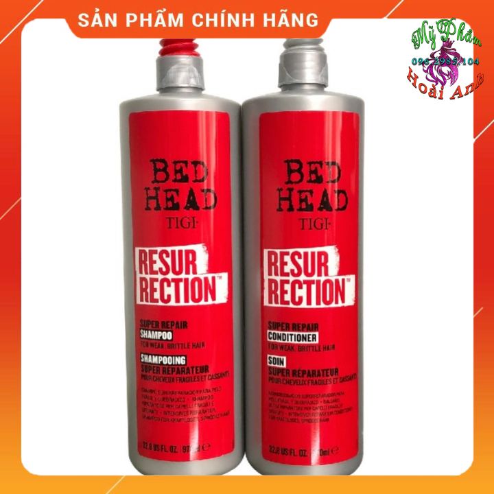 BỘ DẦU GỘI XẢ TIGI BED HEAD RESURRECTION PHỤC HỒI TÓC KHÔ HƯ TỔN 970ML NEW