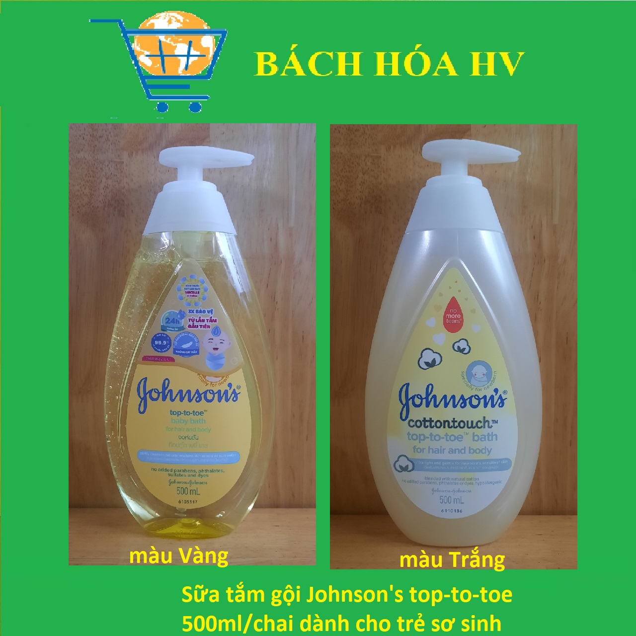 Sữa tắm gội johnson top-to-toe 500ml/chai - bach hoa hv
