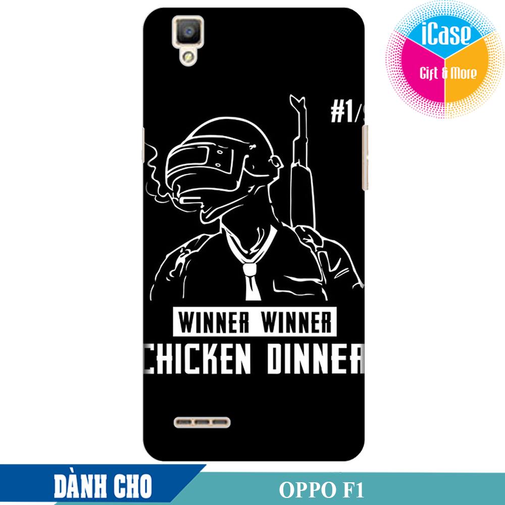 Ốp lưng nhựa dẻo dành cho Oppo F1 in hình Pubg Chicken Dinner