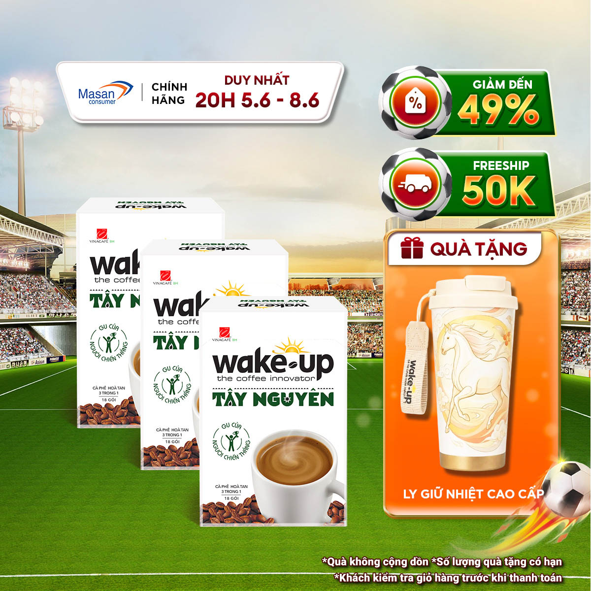 [Chọn Loại] Cà phê hòa tan Wake up Tây Nguyên 18stick 1 hộp x 16gr