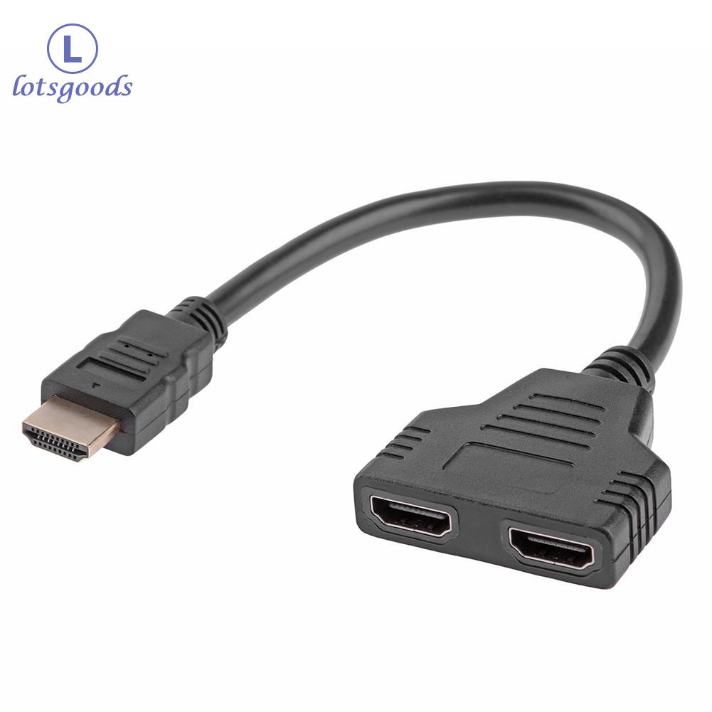 [miễn phí vận chuyển] Bộ Chia HDMI 1080P Video Bộ ChuyểN ĐổI HDMI 1X2 Chia 1 Trong 2 Bộ Chuyển Đổi Cáp