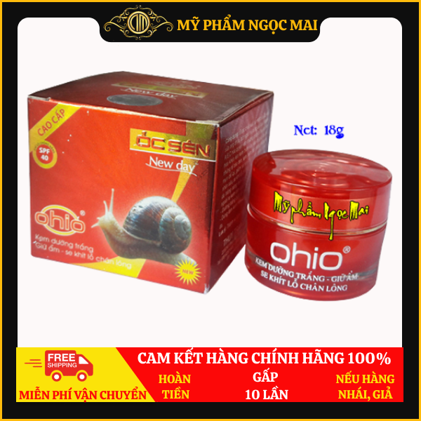 Kem Dưỡng Trắng - Giữ Ẩm - Se Khít Lỗ Chân Lông OHIO Ốc Sên New Day (18g)