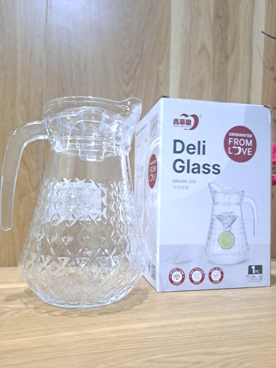 Combo 2 Bình đựng nước thủy tinh 1.3 lít