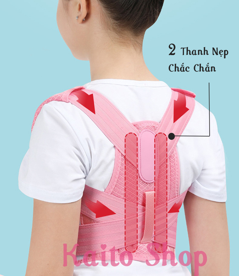 Đai Chống Gù Lưng Cho Trẻ Em Có Thanh Nẹp- Đai Chống Gù Cho Học Sinh Đệm Vai Chống Đau