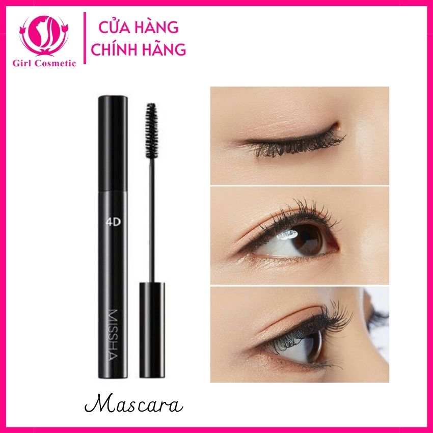 Mascara 4D Missha làm dày và dài mi giúp hàng mi cong dày, quyến rũ