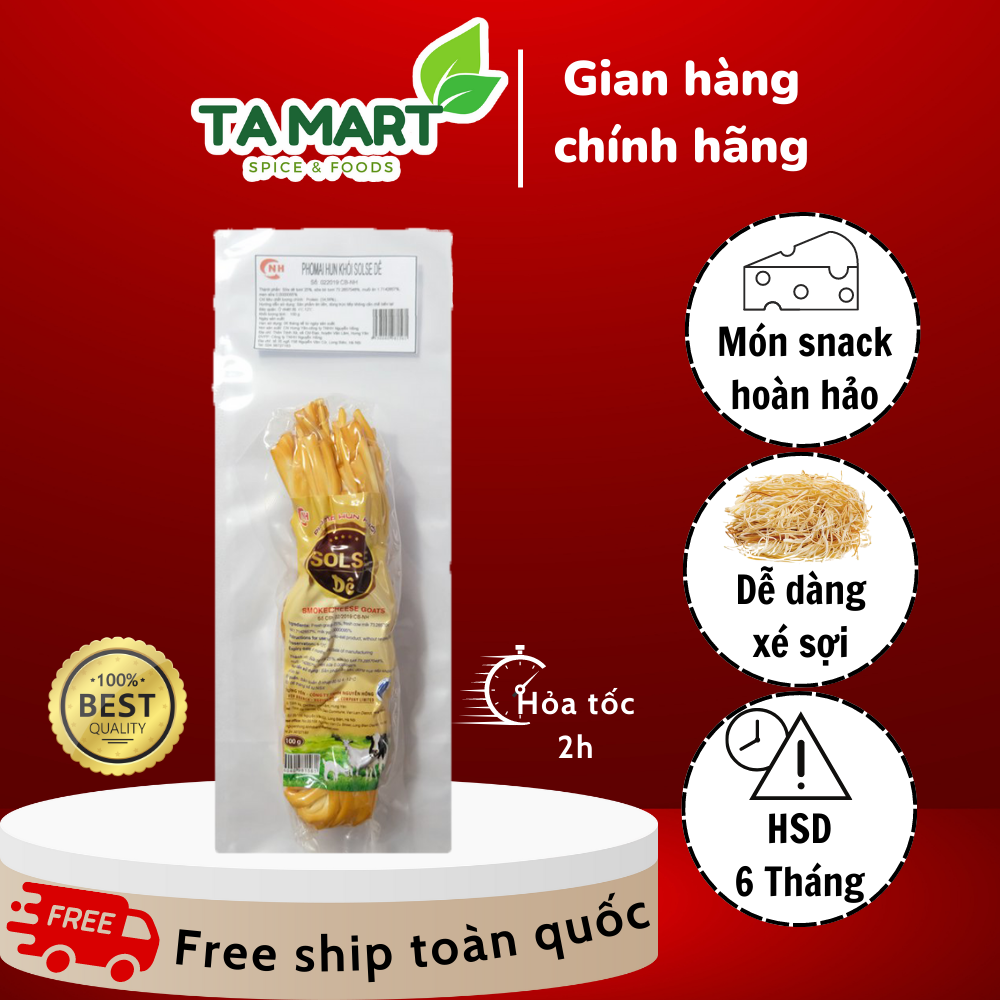 Phô mai hun khói solse dê dây 100gr - smoked cheese goats - phô mai sợi xông khói