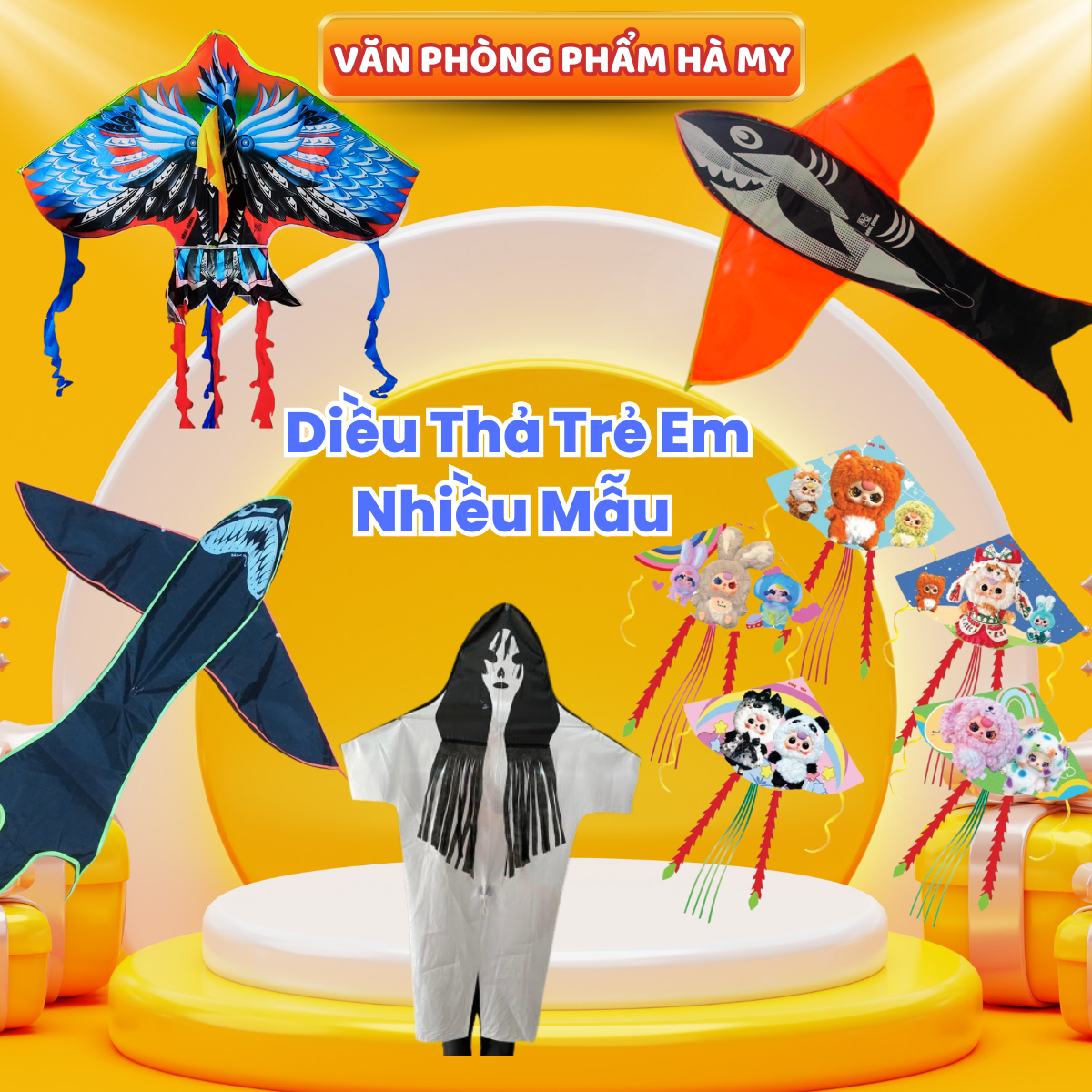 Diều yến phụng 4 đuôi 5 đuôi, cá mập, siêu nhân,...Diều thả trẻ em cao cấp