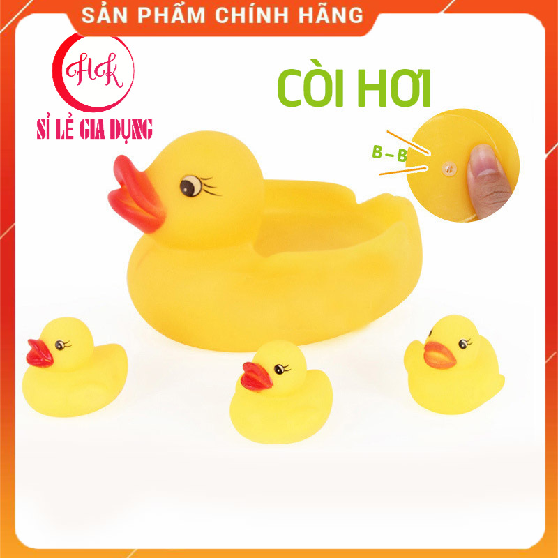 Vịt thả bồn tắm 1 mẹ 3 con cho bé- Đàn vịt thả bồn tắm phát nhạc cho bé
