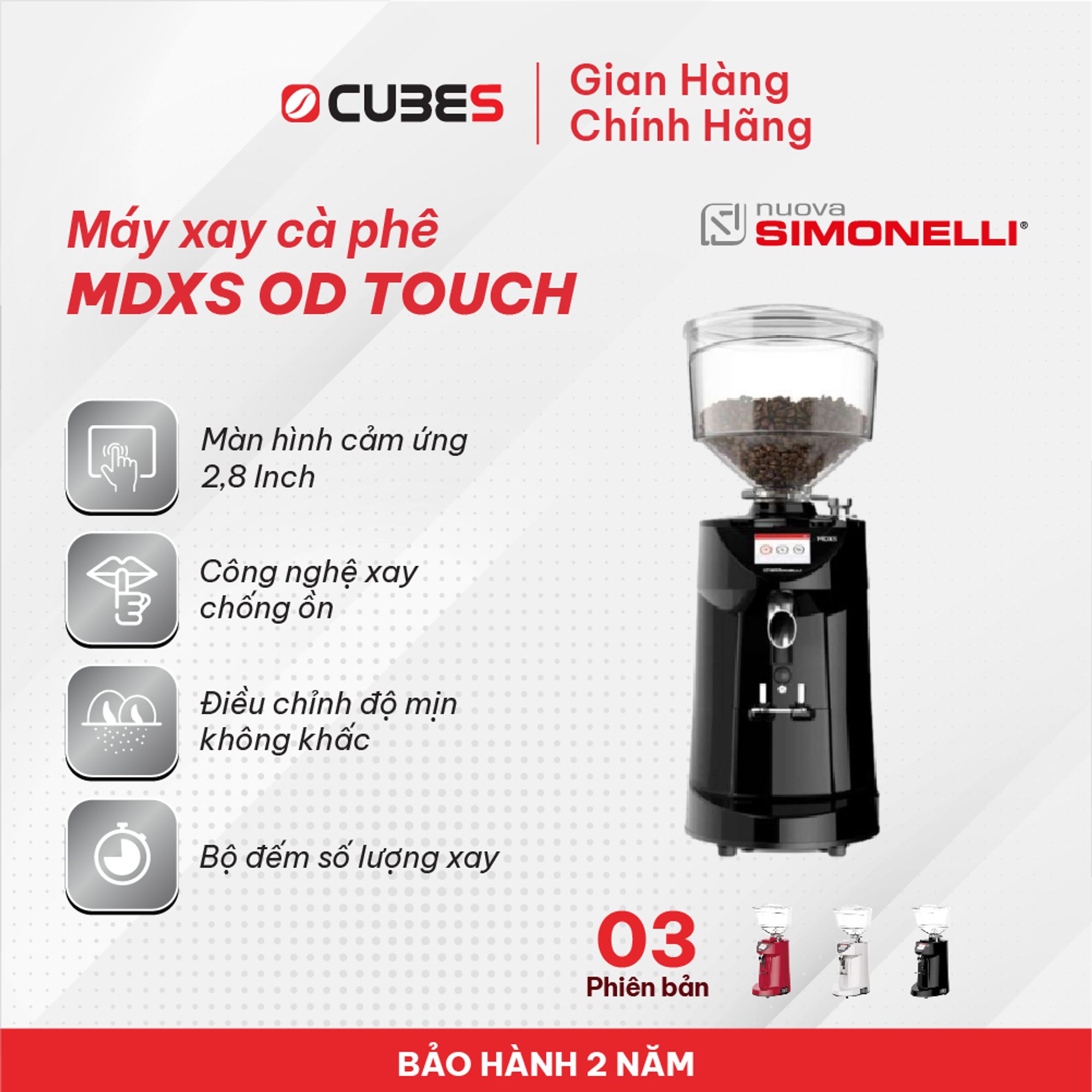 Máy xay cà phê Nuova Simonelli MDXS On Demand Touch - Lưỡi dao 65mm - Nhập khẩu chính hãng từ Ý - Bảo hành 12 tháng