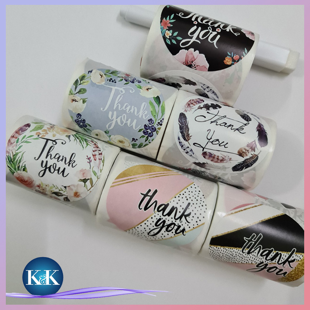 ❧k&k☙ set 50 miếng dán in chữ thank you 50cm