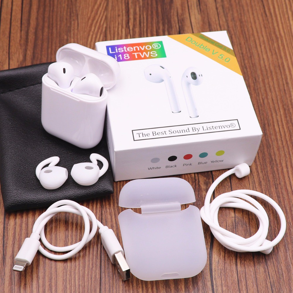 Tai nghe bluetooth I18 tai nghe thể thao- tai nghe không dây âm thanh chuẩn kết nối dễ dàng tặng kèm bóp da bảo vệ tai nghe bảo hành 3 tháng