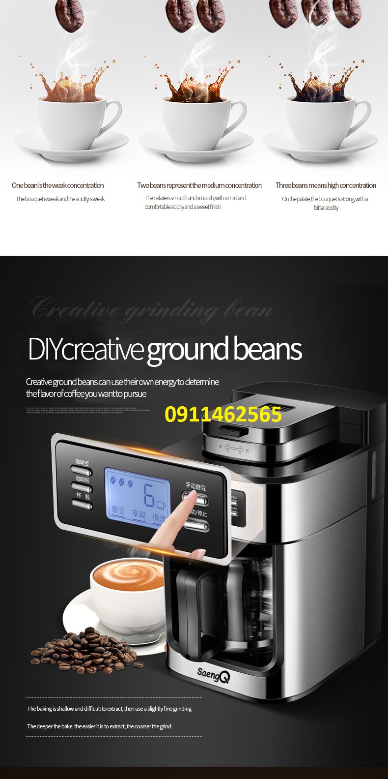 máy pha cà phê-xay cà phê hạt trực tiếp 2 in 1 BG-315T bảo hành 1 năm