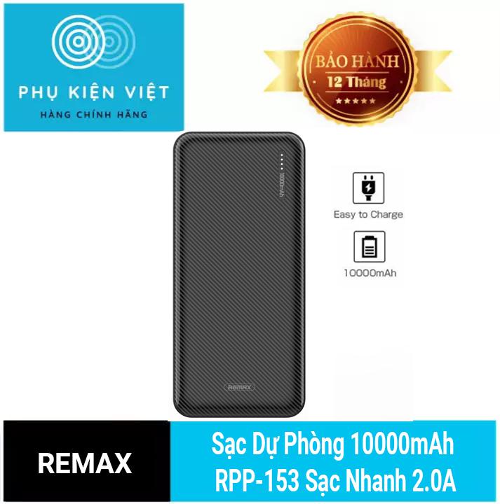 Pin sạc dự phòng remax rpp-153 dung lượng 10.000 mah tích hợp 2 cổng vào