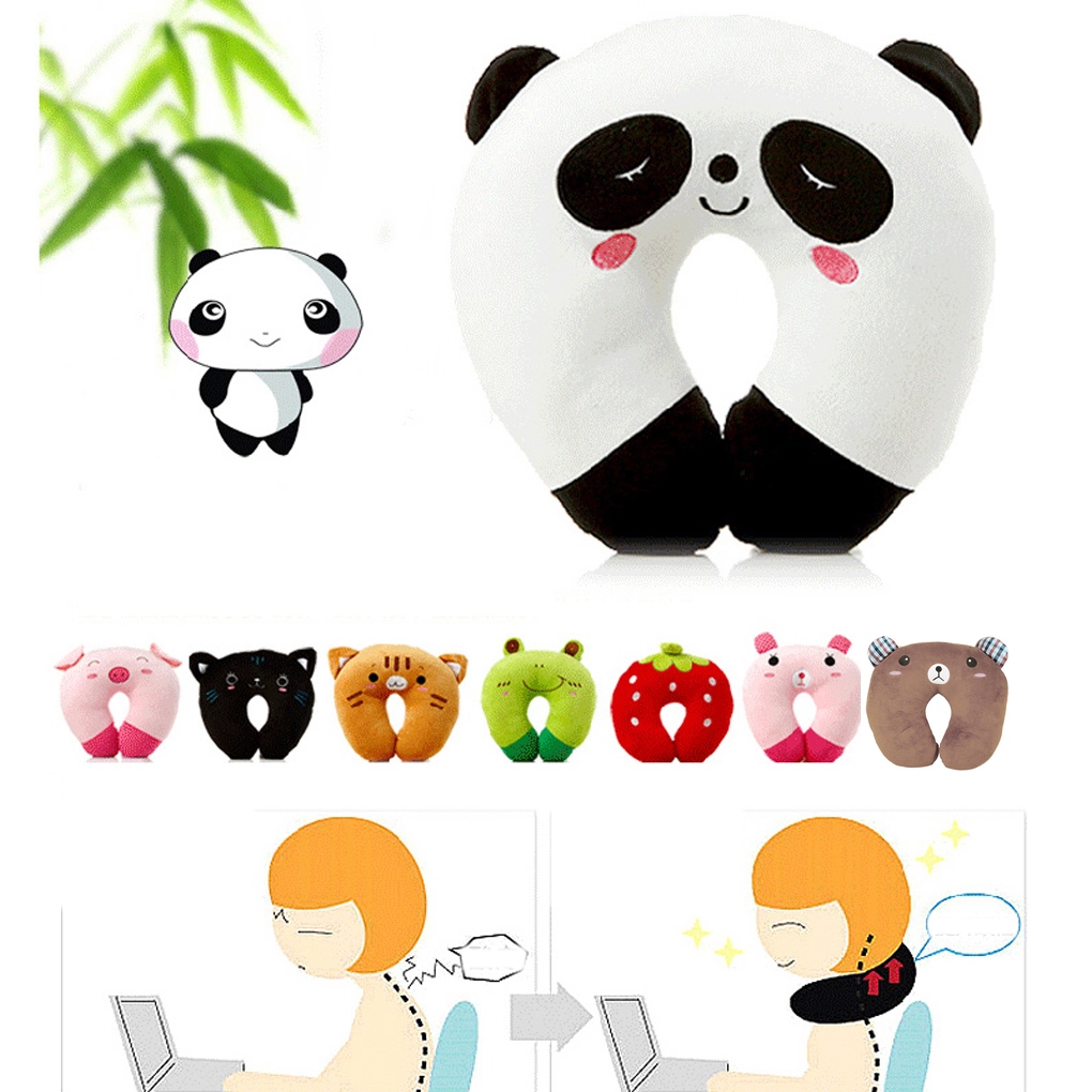 {Zoe pillow}9 Colors Soft U Shaped Plush Sleep Neck Protection Pillow Office Cushion Cute Lovely Travel Pillows For Children/Adult Drop Ship