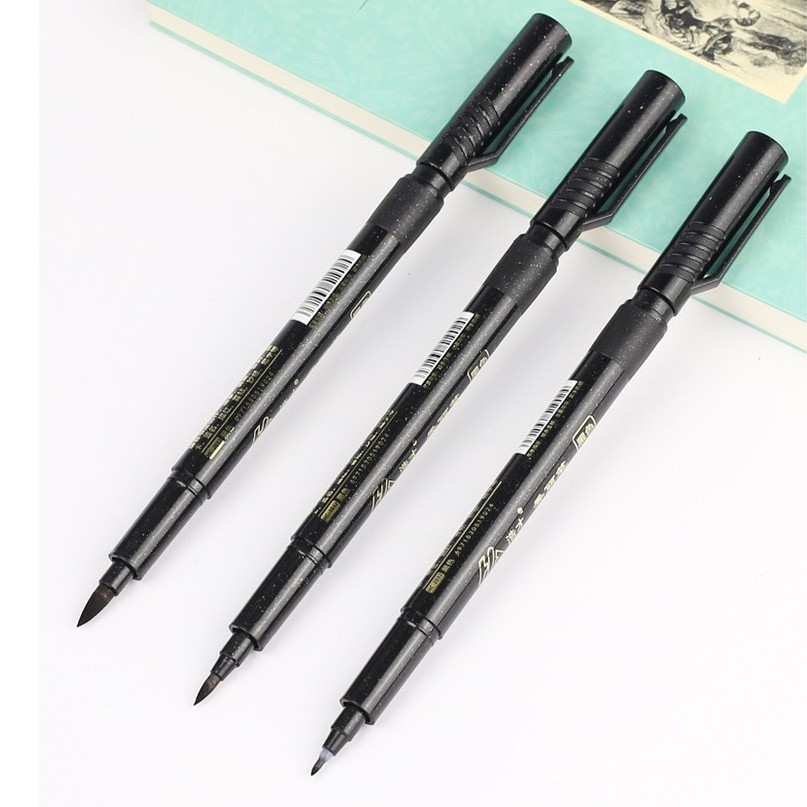 Bút brush pen viết calligraphy lettering thư pháp có thể đổ thêm mực BADABOX