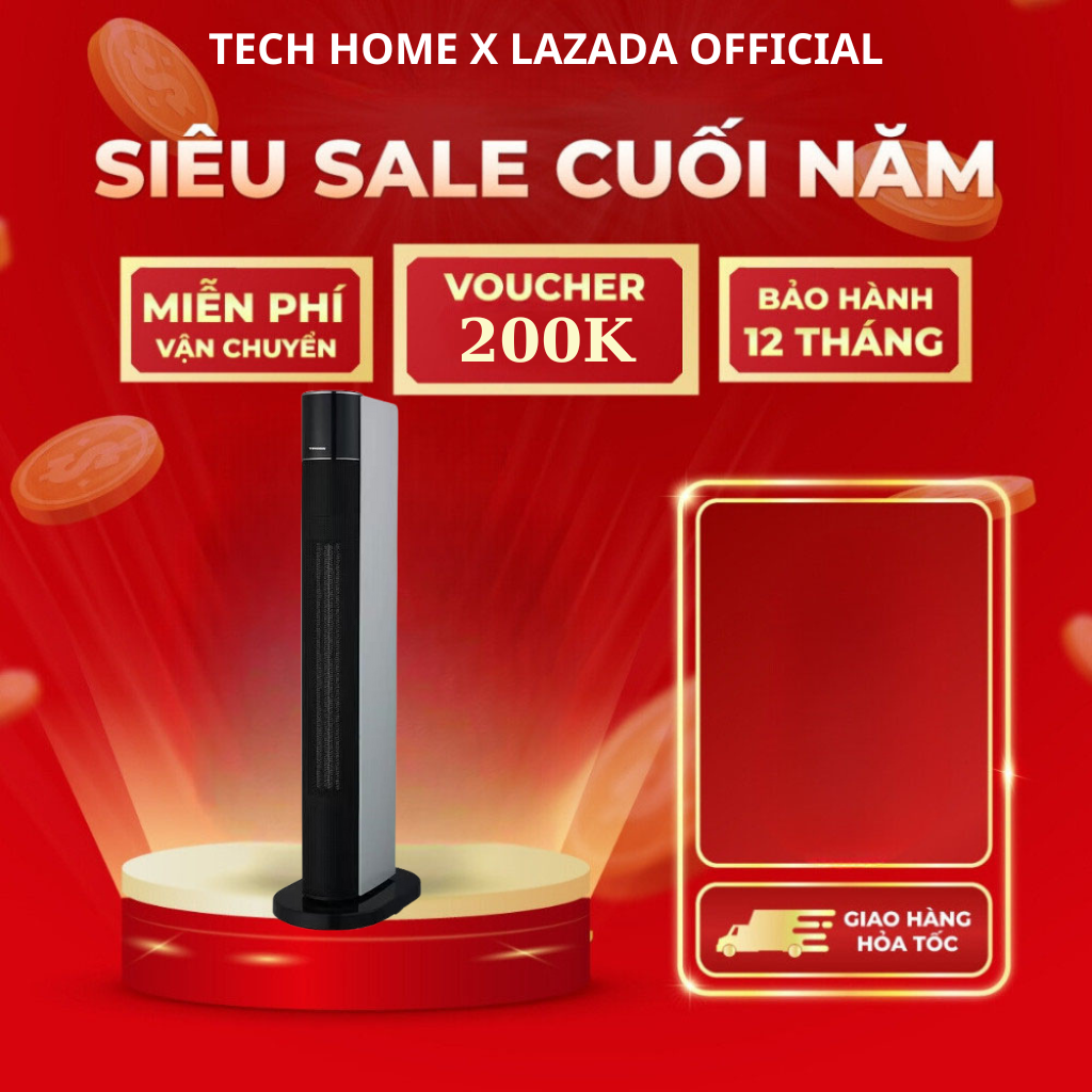 Quạt sưởi Ceramic Tiross có điều khiển TS9443 hoạt động êm ái, bảo hành 12 tháng, giao hỏa tốc trong 2 giờ