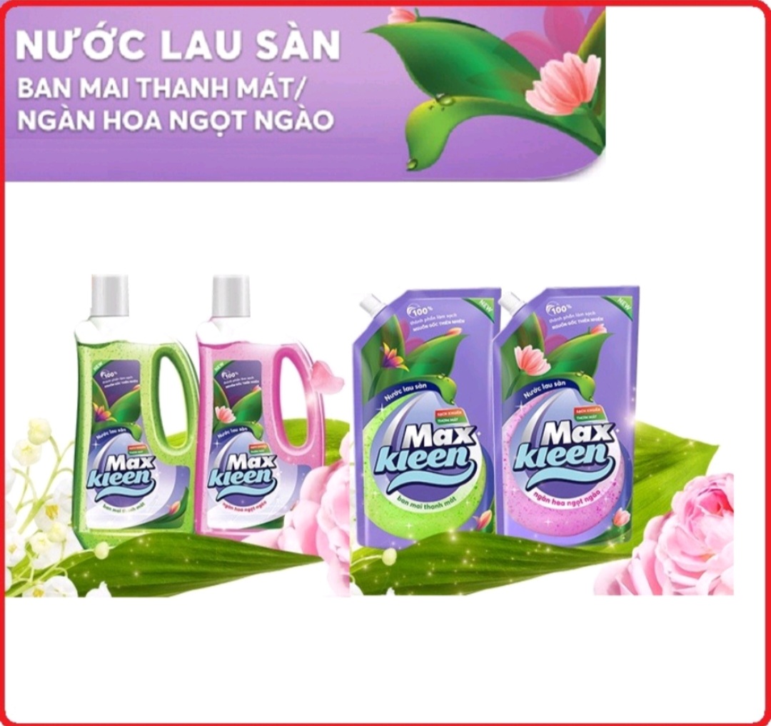 [XẢKHO]Nước lau sàn Maxkleen chai nhựa 1 lít. Chống muỗi và côn trùng. Nguồn gốc thiên nhiên. Phù hợp với nhiều mặt sàn