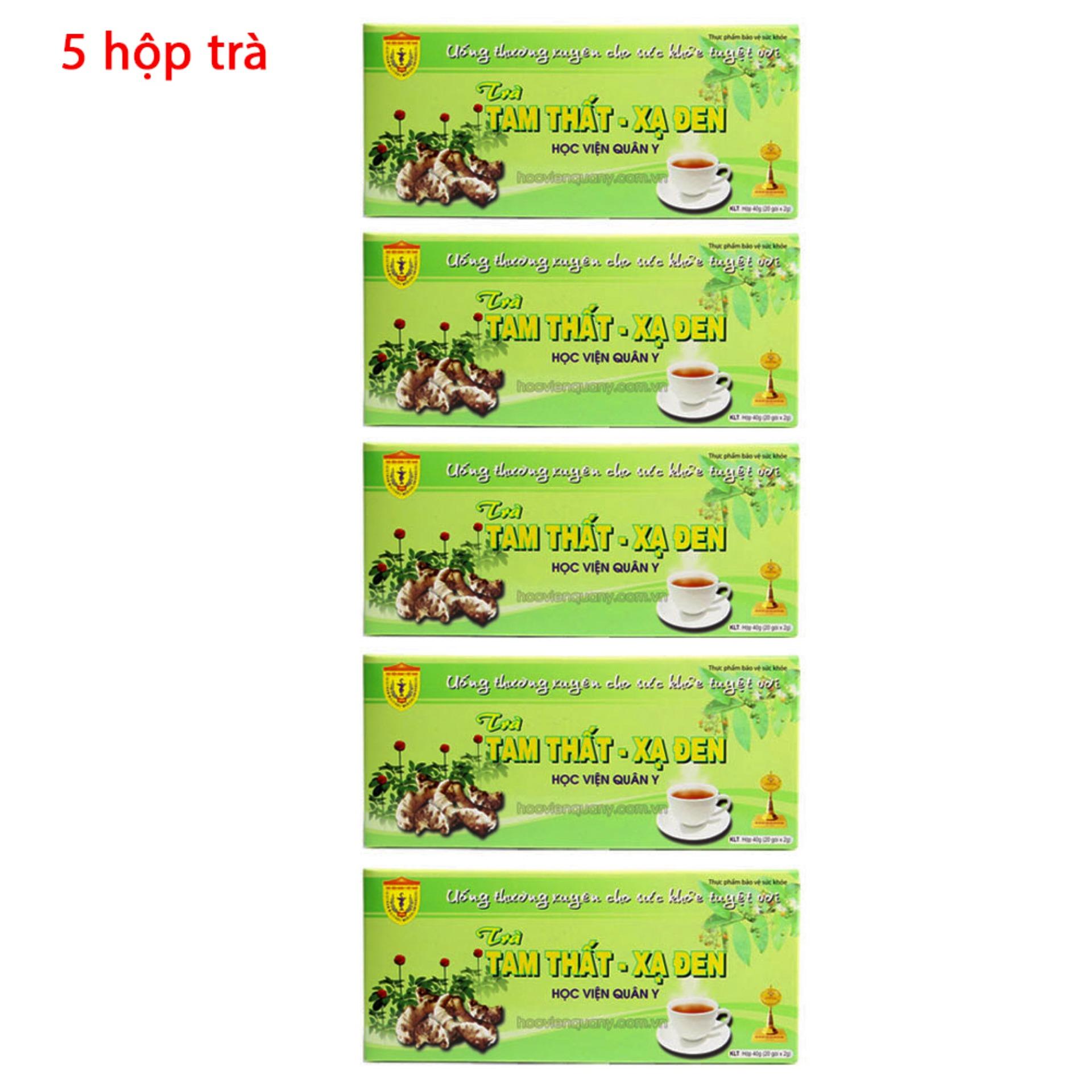 Combo 5 hộp trà tam thất xạ đen Học Viện Quân Y