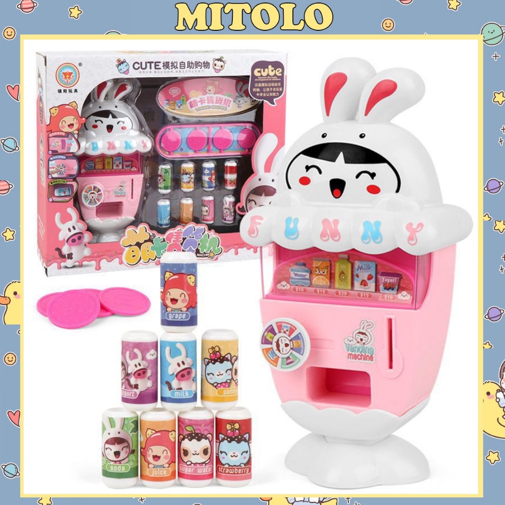 Máy Bán Hàng Tự Động Mitolo Máy Bán Nước Mini , Đồ Chơi Cho Bé Gái W03