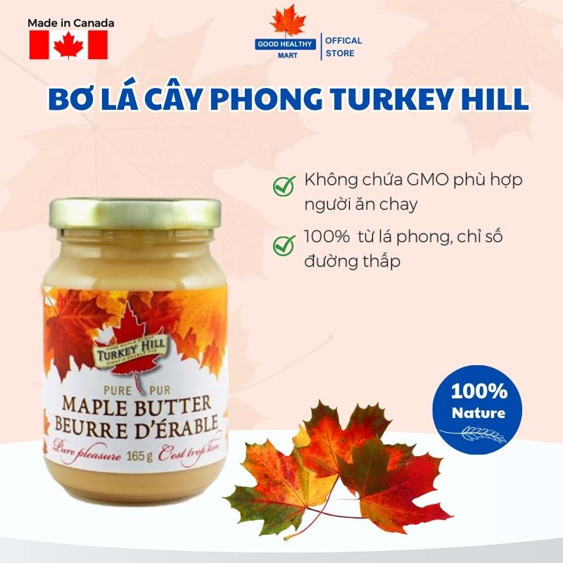 Bơ Lá Phong Bơ Thực Vật Làm Bánh, Ăn Bánh Mì Turkey Hill - 165g