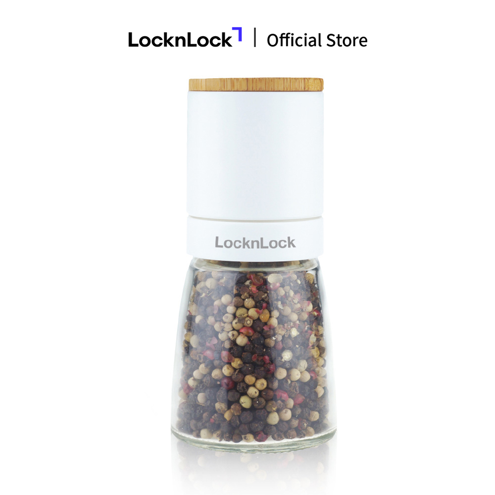 Hủ Xay Tiêu Thủy Tinh LocknLock - 140Ml ( Trắng) - CKO115