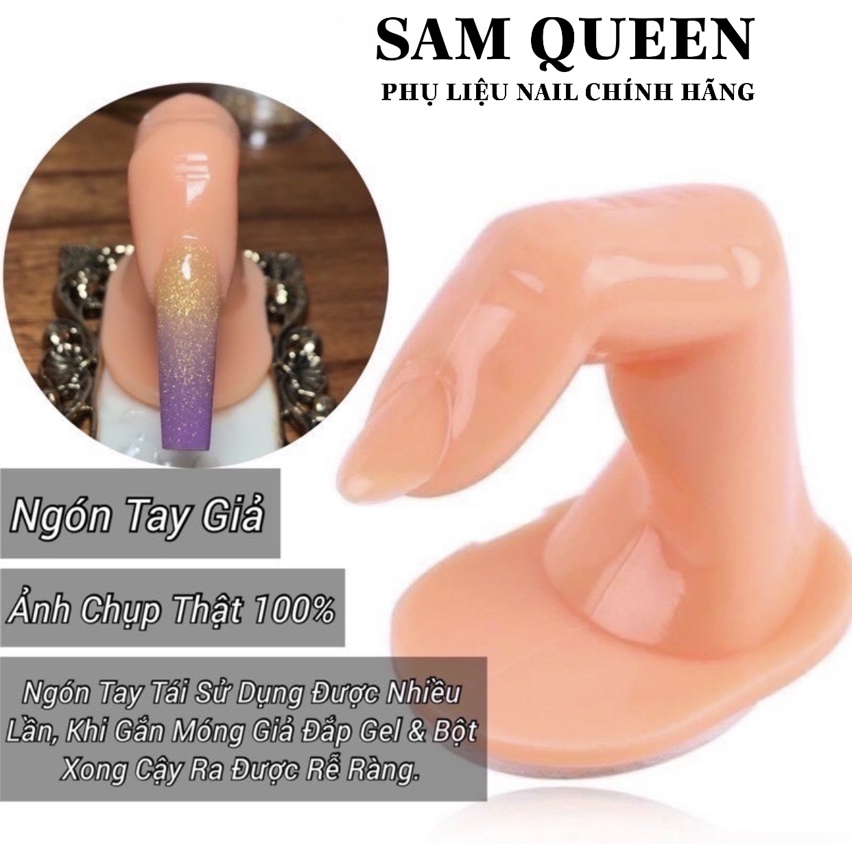 Ngón tay giả học làm nail sơn móng gắn móng tập đắp bột.